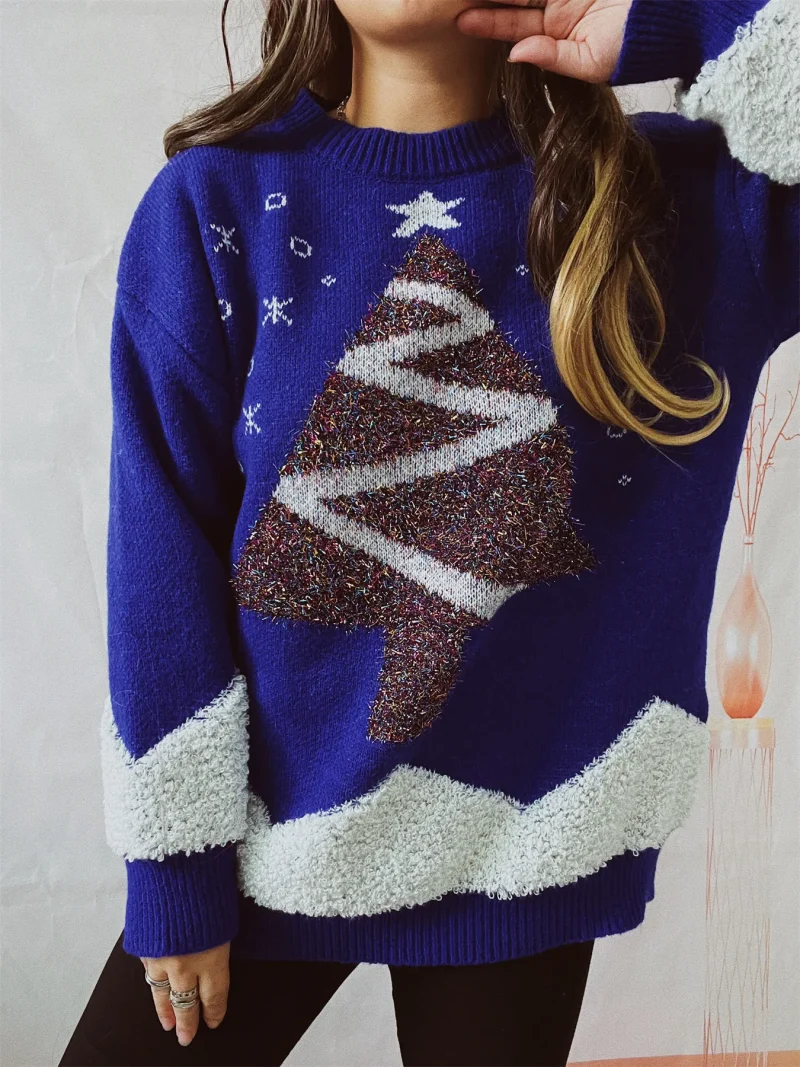 Christmas Sweater Women Long Sleeved Loose Knitted - Image 10