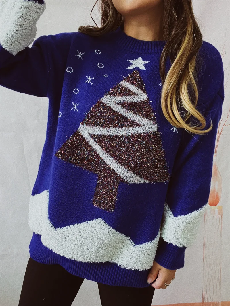 Christmas Sweater Women Long Sleeved Loose Knitted - Image 9