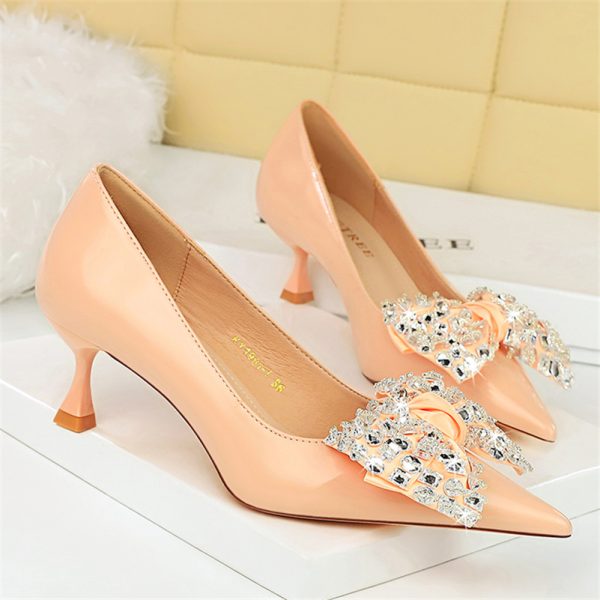 Women 5.5cm High Heels Green Pumps Lady - Image 17