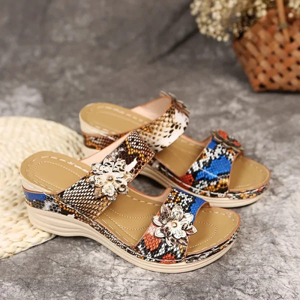 Women's Sandals Open Toe Slipper Outdoor Wedges Comfortable Flip Flop - Image 2