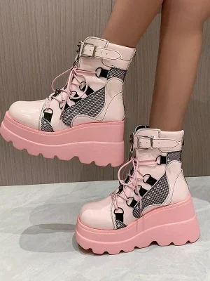 Women’s Boots 2024 Autumn Women Ankle Boots Platform Wedges