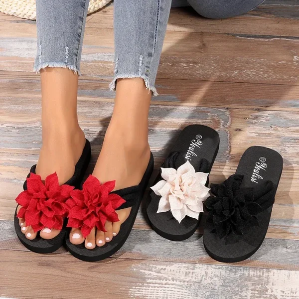 Summer Beach Shoes for Women 2024 New Fashion Flower Women's - Image 4