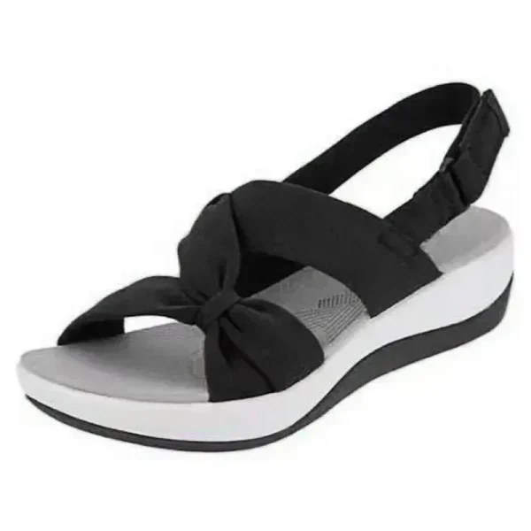 Women Sandals 2024 Summer Closed Toe Roman Sandals Women Bow - Image 2