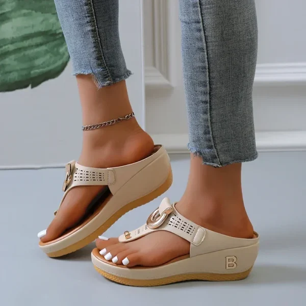 Women's Sandals Rome Wedges Slippers Causal Platform Beach Shoes - Image 6