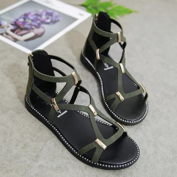 Strappy Flat Sandals Women Soft-soled Comfortable and Lightweight Soft-soled - Image 4