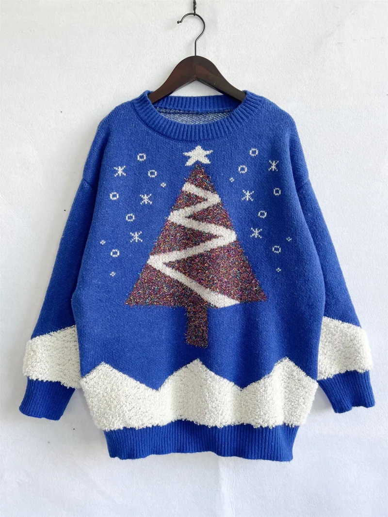 Christmas Sweater Women Long Sleeved Loose Knitted - Image 11