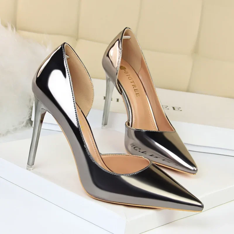 Women 10.5cm High Heels Pumps Lady Stripper Stiletto Metallic - Image 15