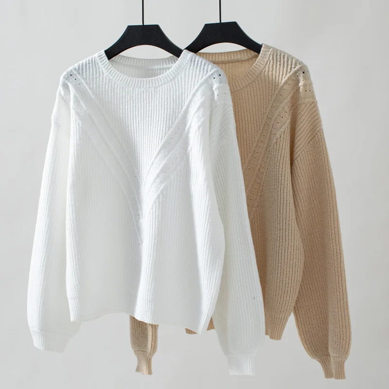 Women Solid Color Knitted Sweater 2024 Autumn - Image 10