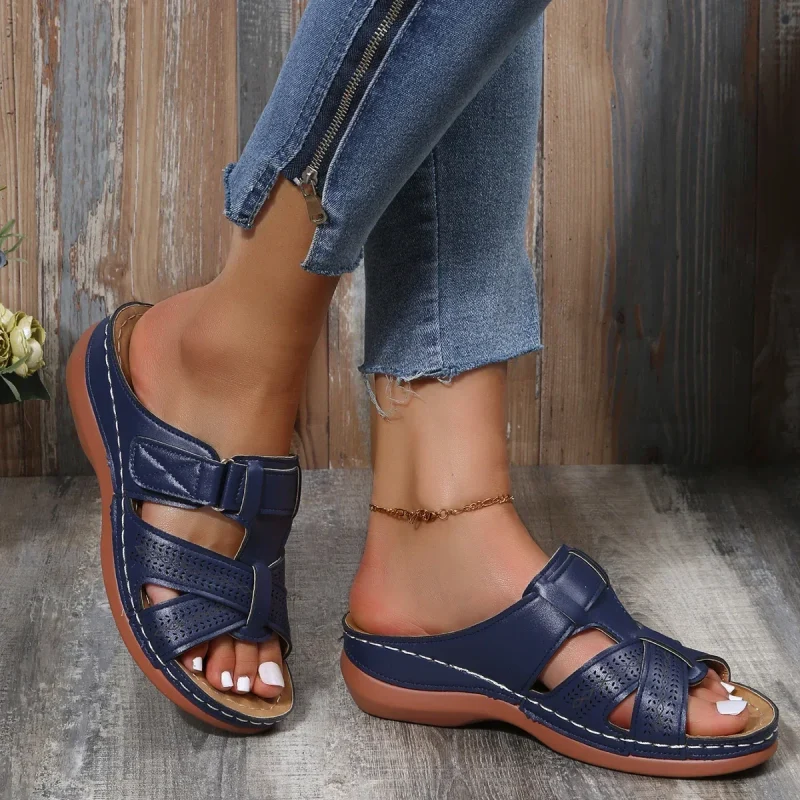 Premium Orthopedic Open Toe Sandals Vintage Anti-Slip Leather Casual Female Platform Retro Shoes - Image 4