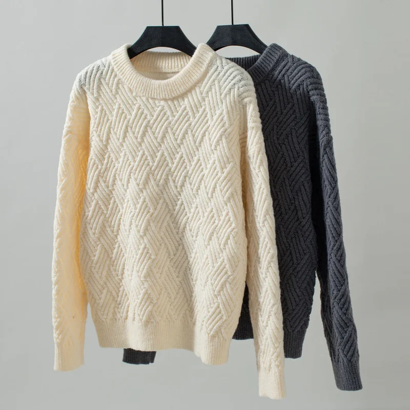 Twists Knitted Sweater Women O-neck Long Sleeve Casual Pullovers Fashion - Image 12