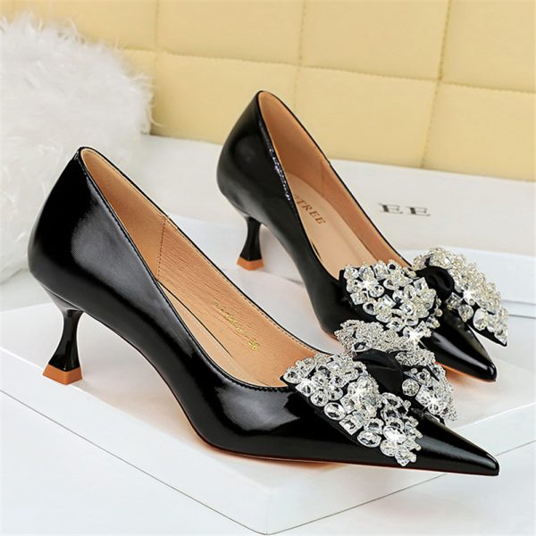 Women 5.5cm High Heels Green Pumps Lady - Image 9