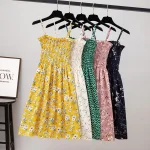 Summer Mini Dresses Fashion Female Elastic High Waist Casual Spaghetti