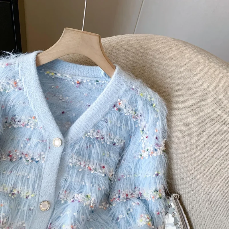 Korean Style Sweet Mohair Cardigan Women 2024 - Image 14