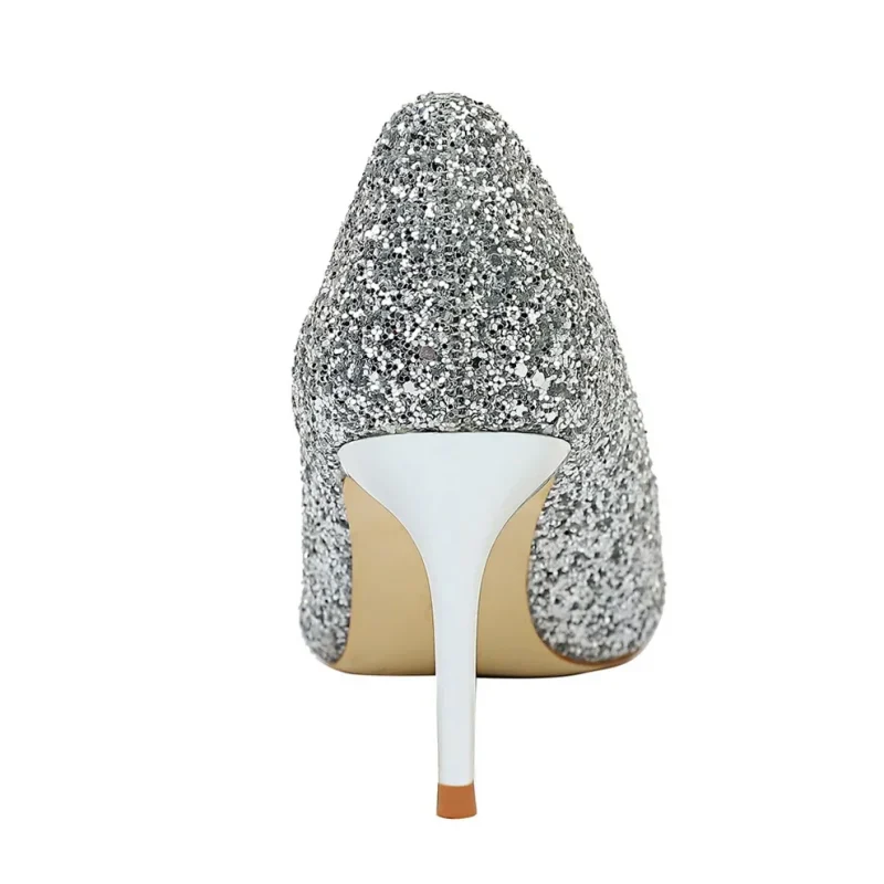 Women 7cm 9.5cm High Heels Pumps Wedding Bridal Scarpins - Image 10