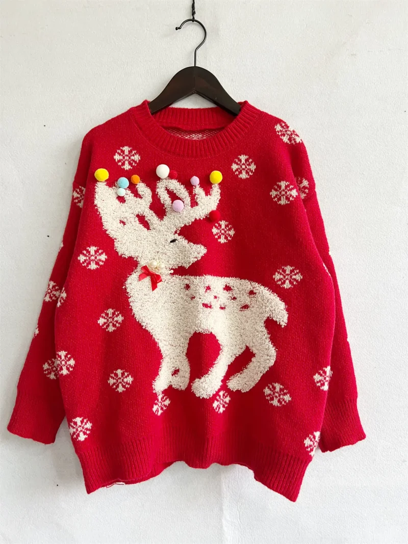 Christmas Sweater O Neck Pullover Women 2023 Autumn - Image 8
