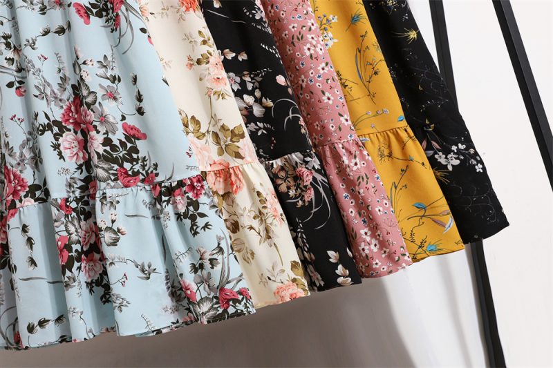 Full Sleeve Vintage Printed Floral Zipper Casual Long Dress Women Maxi - Image 10