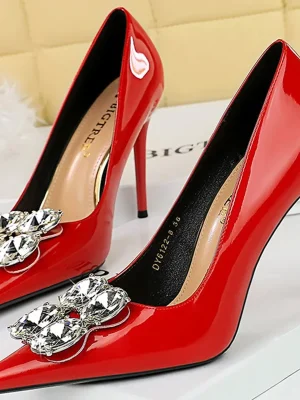 Western Style Party Pumps Women Shoes 10cm Thin Heels Super High Heels