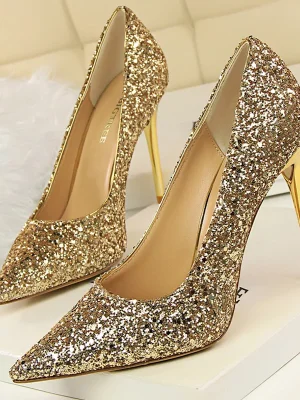 Women 7cm 9.5cm High Heels Pumps Wedding Bridal Scarpins