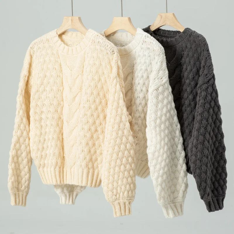 Winter Twisted Knit Sweater Women Streetwear Fashion - Image 12