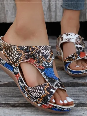 Sandals Women Retro Heels Sandals For Summer Shoes Women Slip