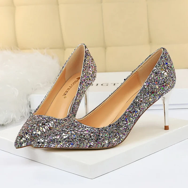 Women 7cm 9.5cm High Heels Pumps Wedding Bridal - Image 17