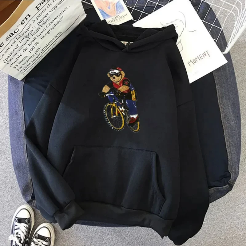 Men's New Hoodie Cute Sports Bear Men's/Women's Street Loose Sports - Image 5