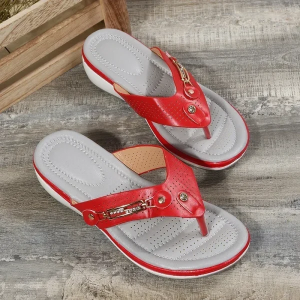 Women 2024 Summer Wedges Clip Toe Sandals Outdoor Slippers Casual Ladies