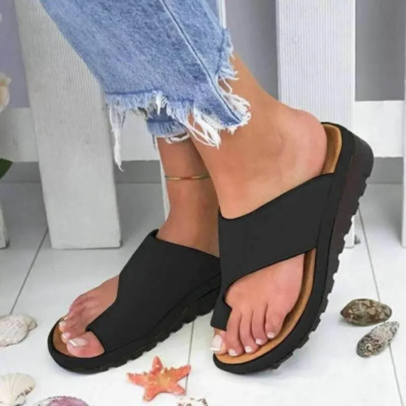Women Summer Sandals Comfy Platform Flat Shoes Sole Ladies - Image 7