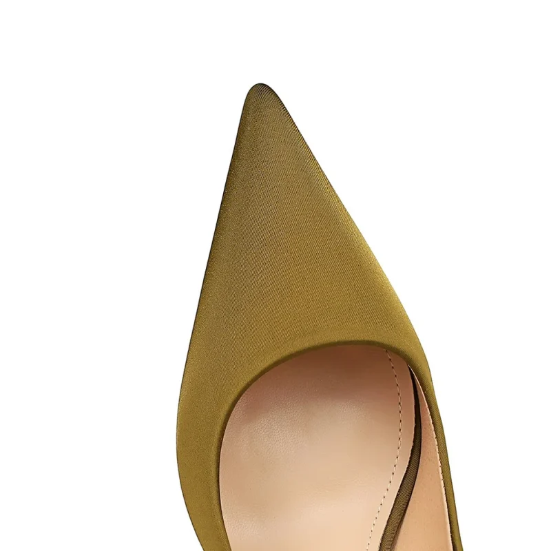 Women 7.5cm 10.5cm High Heels Scarpins Silk Satin Pumps - Image 5