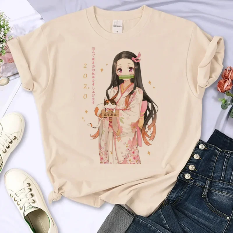 Demon Slayer Pattern T Shirt Women Girl Clothes - Image 2