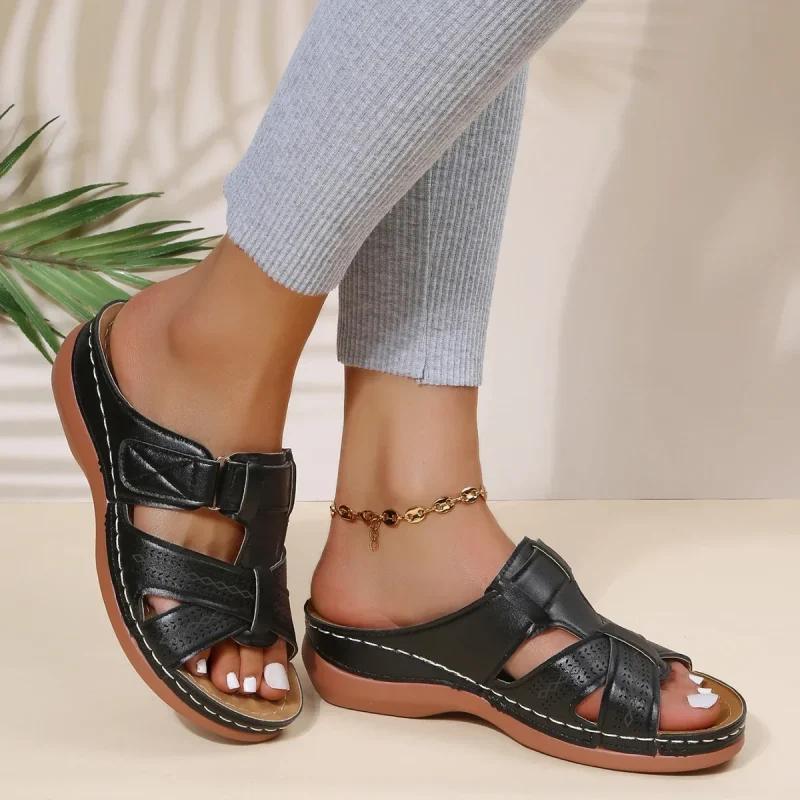 Premium Orthopedic Open Toe Sandals Vintage Anti-Slip Leather Casual Female Platform Retro Shoes - Image 7
