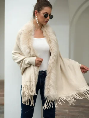 Winter Shawls And Wraps Sweaters Bohemian Fringe Oversized Womens