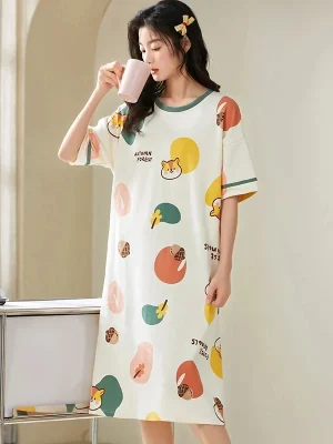 Cute Style Women’s Plus Size Ice Silk Nightgown Summer Dresses Dresses