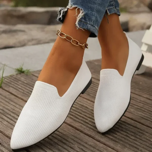 Women's Loafers Pointed Toe Solid Color Mesh Breathable Womens - Image 6