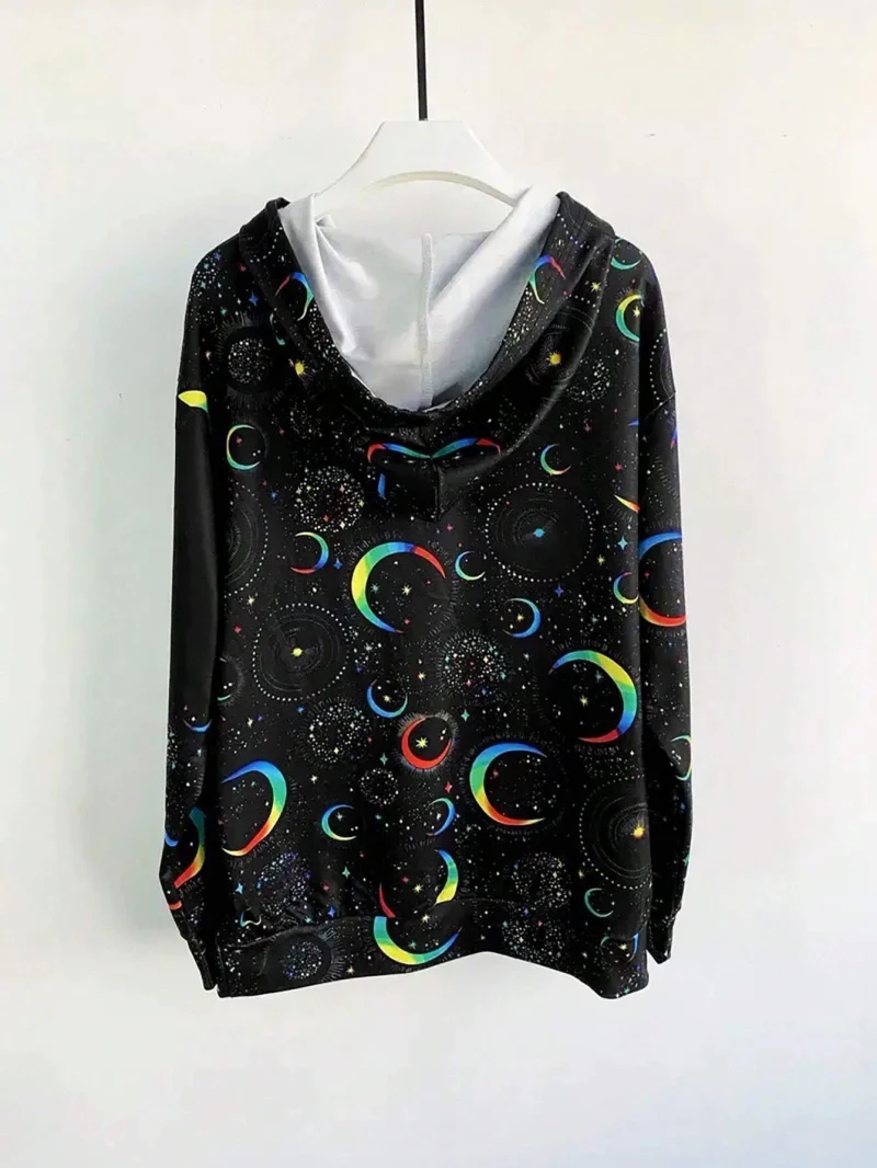 Women's Sports Top With Moon And Text 3D Printing Fashion Autumn - Image 3