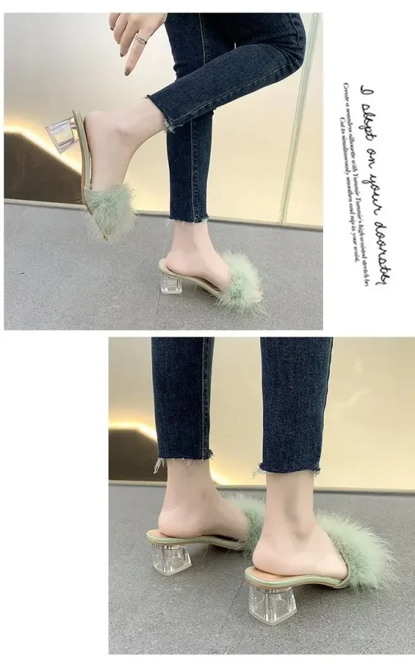 Mules Sandal Women Summer Outdoor Fashion Slippers Square - Image 9