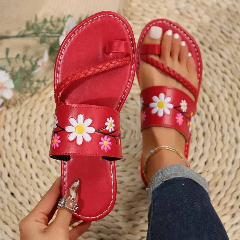 Ladies Summer Solid Colour Simple Retro Ankle Strap Round Head - Image 8