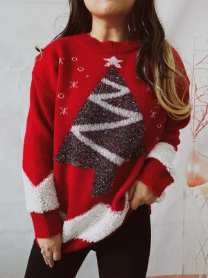 Christmas Sweater Women Long Sleeved Loose Knitted