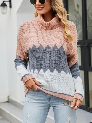 Autumn Winter Turtleneck Women Fashion Knit Sweater