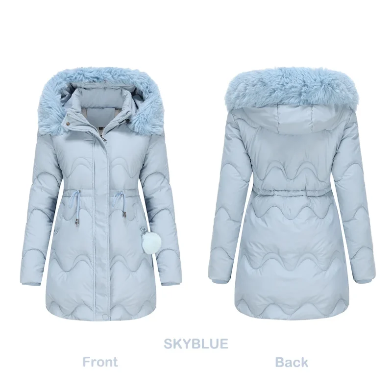 Winter Thick Warm Parka Women Fashion Detachable Hooded Fur Jackets - Image 5