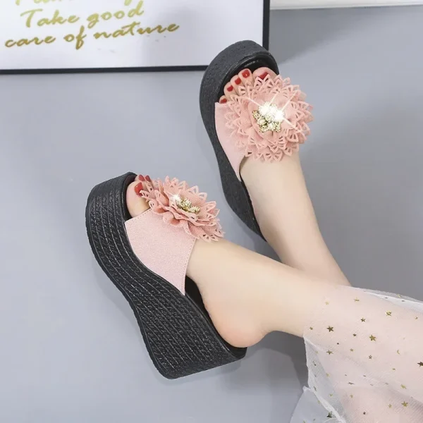 Women Sandals Platform Sandals Shoes Women Summer Sandals Bow Slipper - Image 2