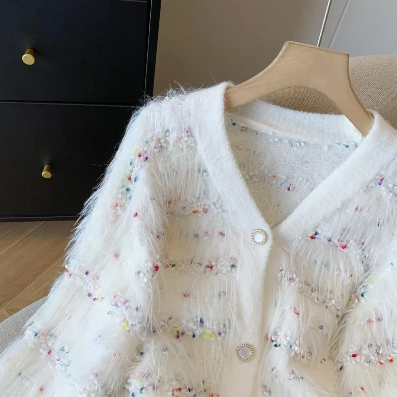 Korean Style Sweet Mohair Cardigan Women 2024 - Image 8