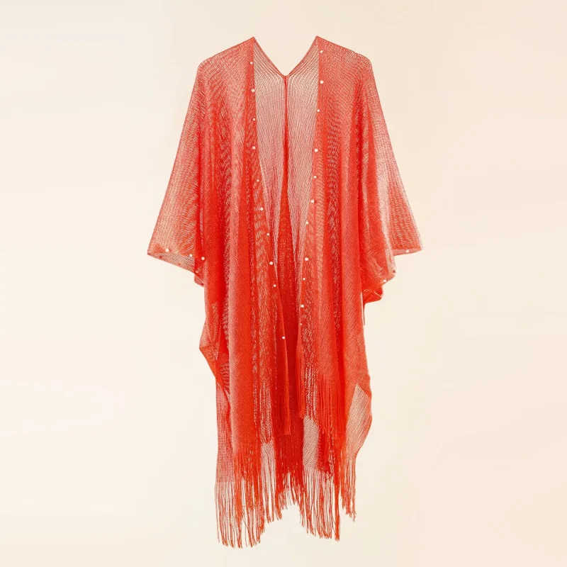 Summer Cardigan Kimono Cape Women 2023 Tassel Hollow Out Knitwear - Image 23
