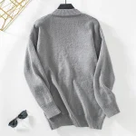Winter Single Breasted V Neck Cardigans Women - Image 14