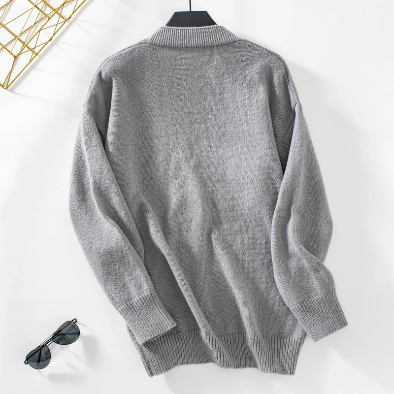 Winter Single Breasted V Neck Cardigans Women - Image 14