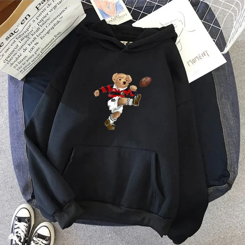 Men's New Hoodie Cute Sports Bear Men's/Women's Street Loose Sports - Image 6