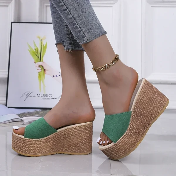 Women's Sandals Peep-Toe Shoes Woman High-Heeled Platfroms Casual Wedges - Image 9