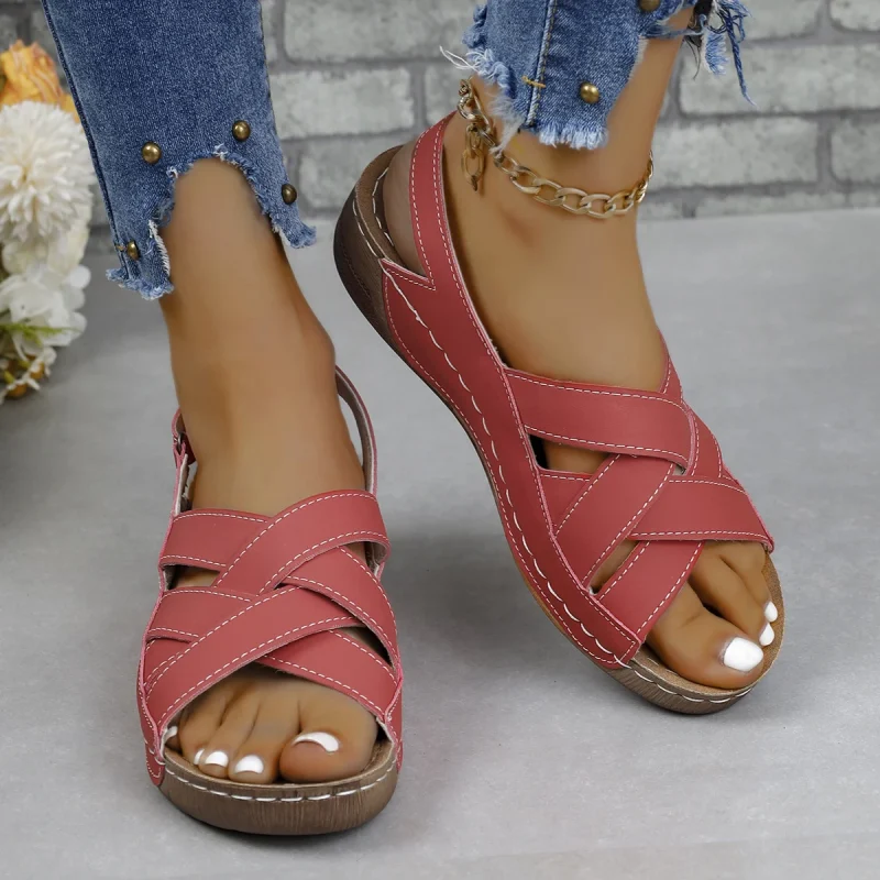 Women Summer Slippers Female Minimalist Round Toe Flat Sandals Walking Beach - Image 13