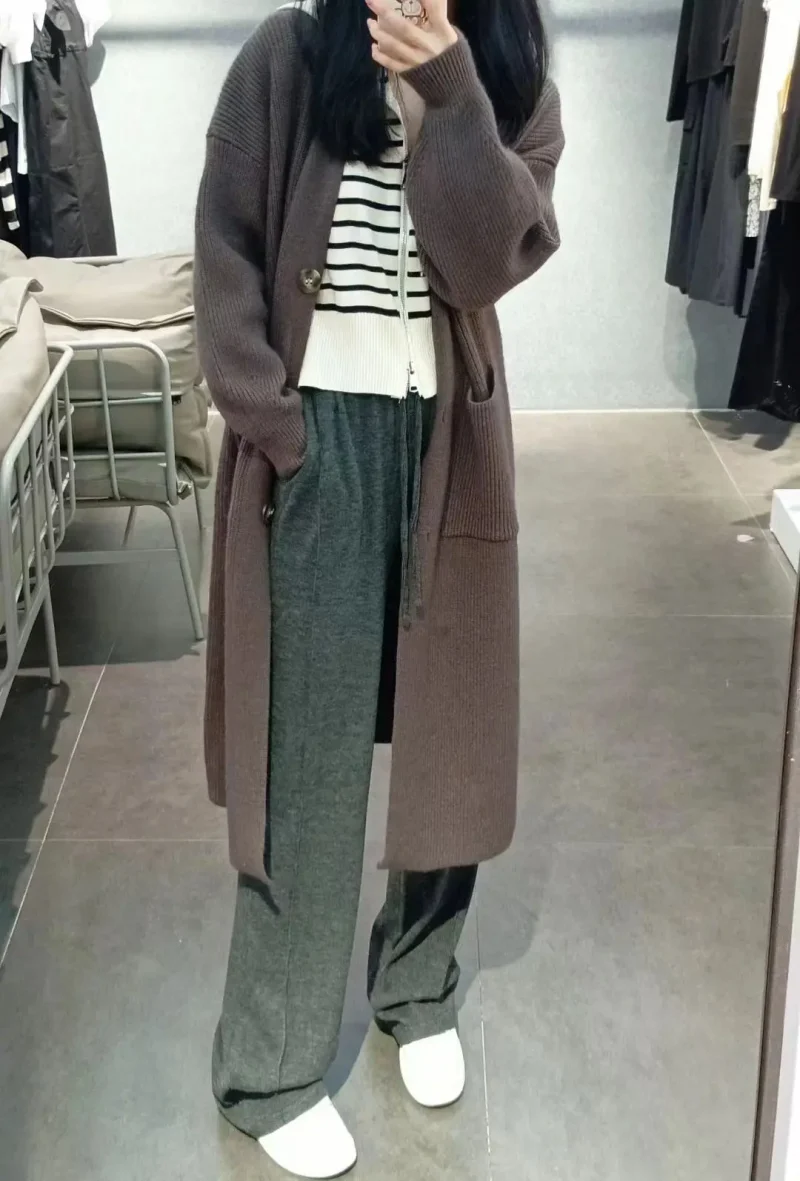 Knit Cardigan Outerwear Women Fashion Sweater Coat 2024 - Image 14