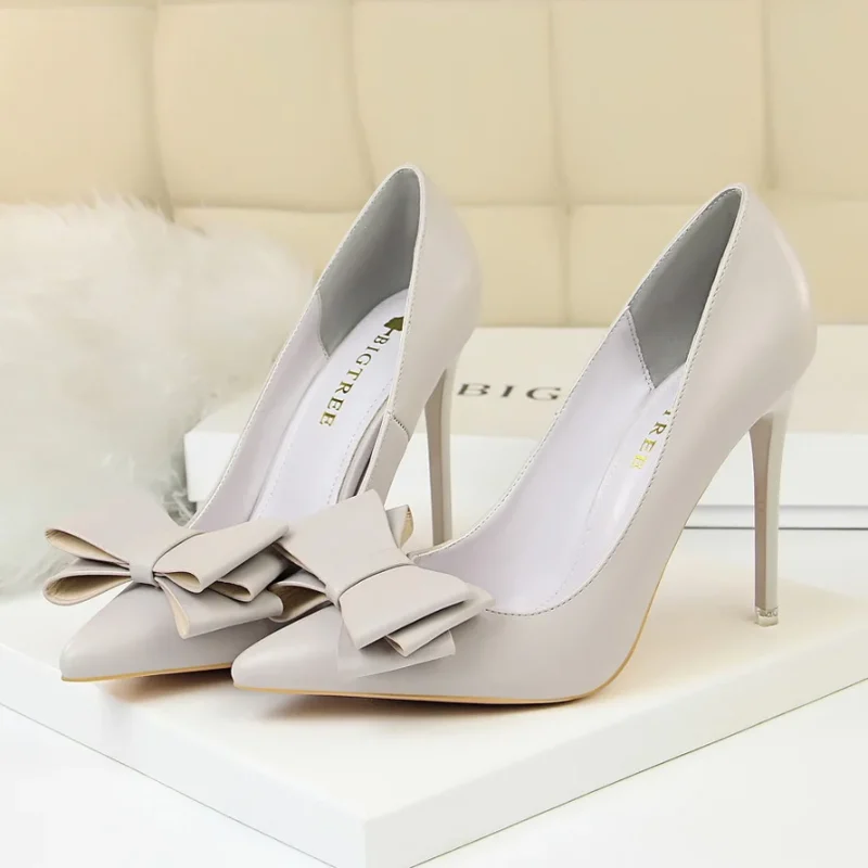 Women Fetish 10.5cm High Heels Blue Yellow Pumps Butterfly Knot - Image 14